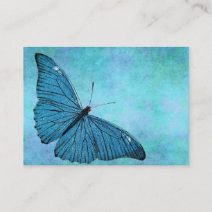 Vintage Teal Blue Butterfly 1800s Illustration Business Card