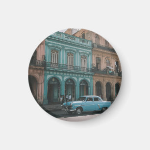 Vintage Teal Classic Car Old Havana Cuba Colonial Magnet