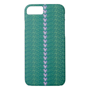 Vintage Teal Floral Violets wallpaper pattern iPhone 8/7 Case