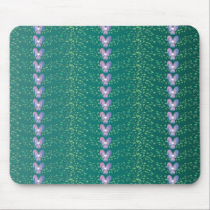 Vintage Teal Floral Violets wallpaper pattern Mouse Pad