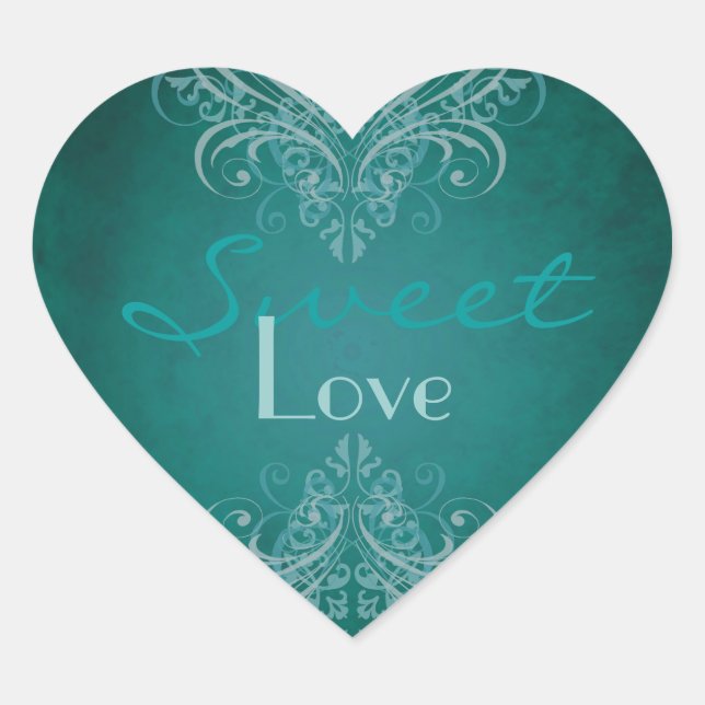 Vintage Teal Scroll Teal Candy Buffet Sticker (Front)