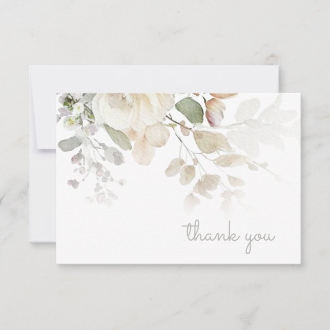 Vintage Teal Thank You Note Card (Front)