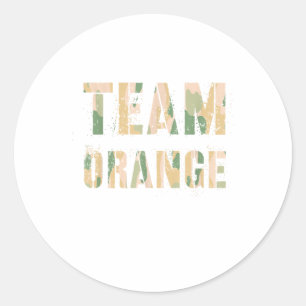 Vintage Team Orange Camo Summer Camp War Game Colo Classic Round Sticker