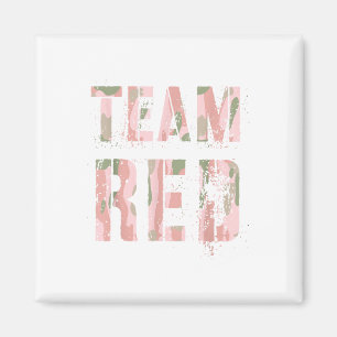 Vintage Team Red Camouflage Summer Camp War Game C Magnet