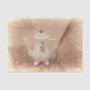 Vintage Teapot Sepia White Old Antique Decoupage Tissue Paper