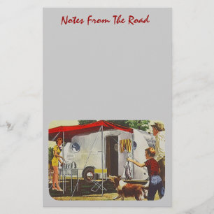 Vintage Teardrop Canned Ham Camper Camp Stationery