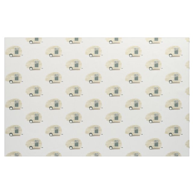 Vintage teardrop trailer gypsy caravan 2 fabric (Fat Quarter)