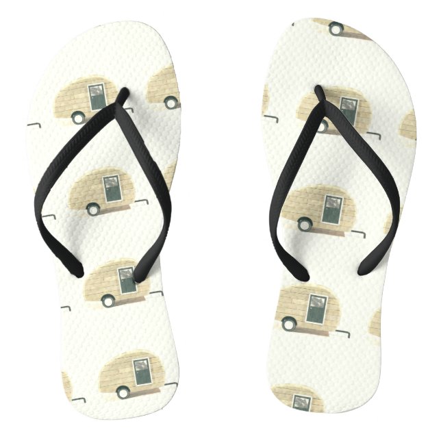 Vintage teardrop trailer gypsy caravan jandals (Footbed)