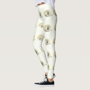 Vintage teardrop trailer gypsy caravan leggings