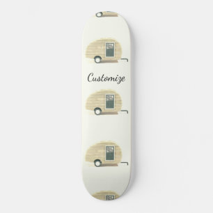 Vintage teardrop trailer gypsy caravan skateboard