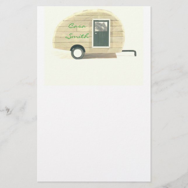 Vintage teardrop trailer  gypsy caravan stationery (Front)