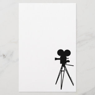 Vintage Technicolor Camera Silhouette Stationery