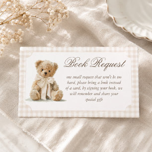 Vintage Teddy Bear Baby Shower Book Request Enclosure Card