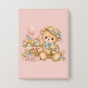 Vintage Teddy Bear Celebration with Wildflowers