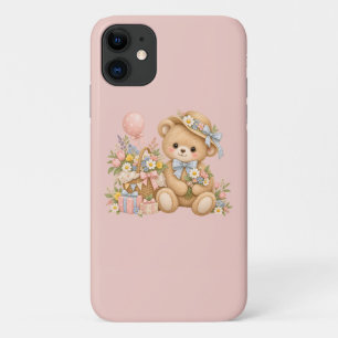 Vintage Teddy Bear Celebration with Wildflowers Case-Mate iPhone Case