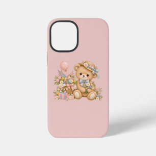 Vintage Teddy Bear Celebration with Wildflowers iPhone 12 Mini Case