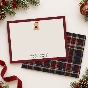 Vintage Teddy Bear Christmas Nursery Note Card