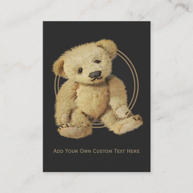 Vintage Teddy Bear Custom Business Cards (Front)