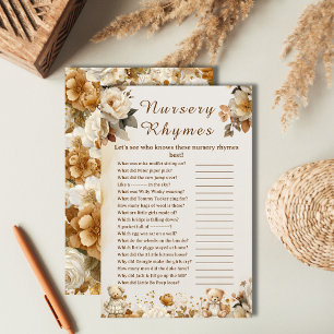 Vintage Teddy Bear Nursery Rhymes Baby Shower Game