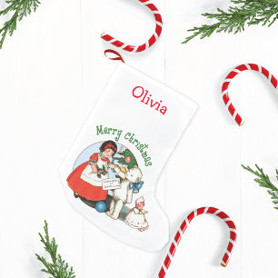 Vintage Teddy Bear Small Christmas Stocking