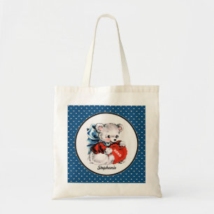 Vintage Teddy Bear Valentine's Day Tote Bags