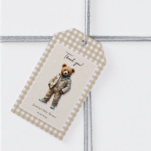 Vintage Teddy  neutral  Baby Shower Gift Tags