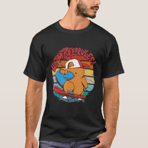 Vintage teen platypus skateboarding No more rules T-Shirt