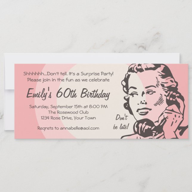 Vintage Telephone Chat Invitation (Front)