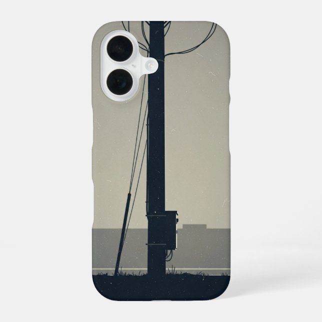 Vintage Telephone Pole Base iPhone 16 Case (Back)