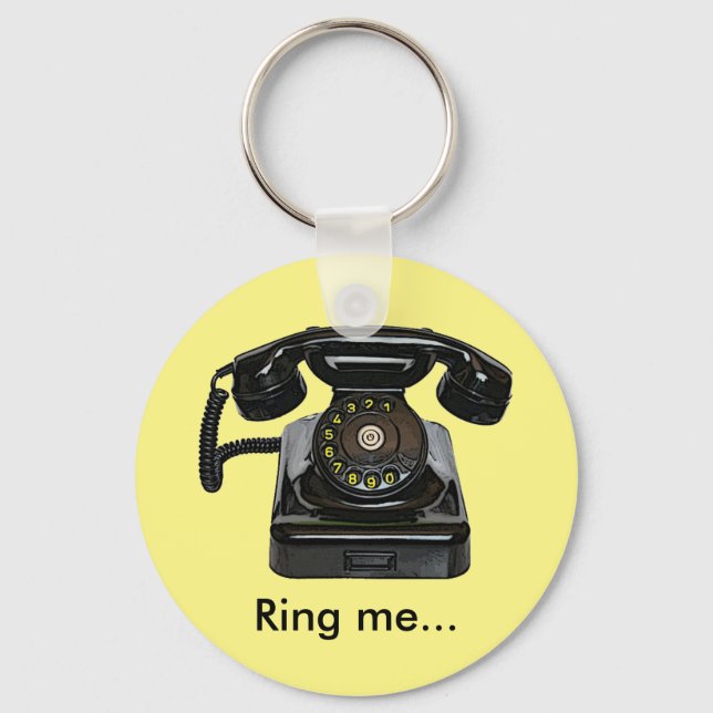 Vintage telephone ring me... keyring (Front)