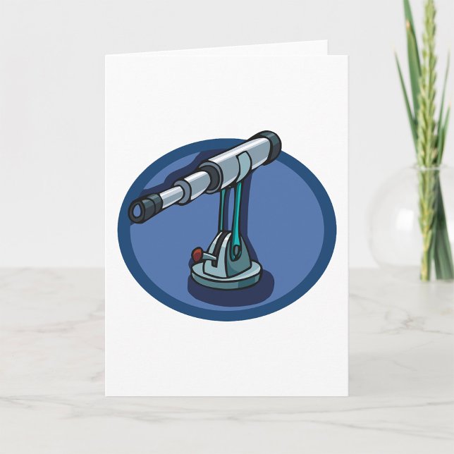 Vintage Telescope Astronomy Enthusiast Stargazing  Card (Creator Uploaded)