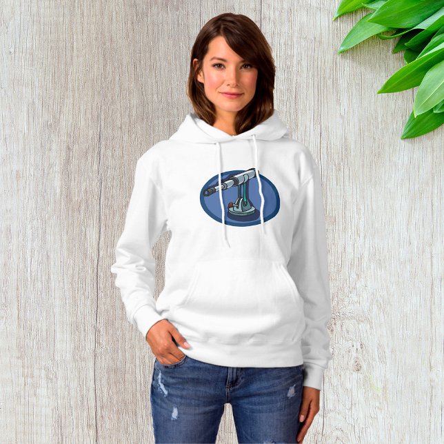 Vintage Telescope Astronomy Enthusiast Stargazing  Hoodie (Creator Uploaded)