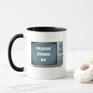 Vintage Television Set, Static, Please Stand By Mug