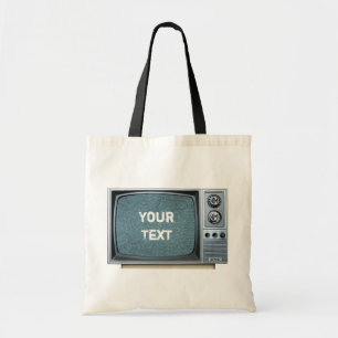 Vintage Television Set with Static Screen Tote Bag