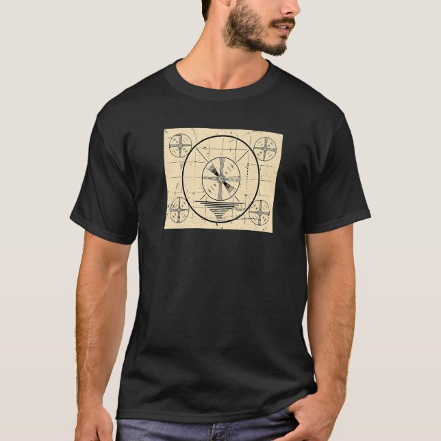 Vintage Television Sign Off Test Pattern T-Shirt (Front)