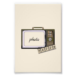 Vintage Television Wall Art with Happy Film Strip