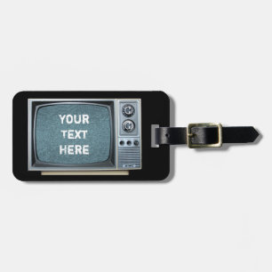 Vintage Television with Static Screen Luggage Tag