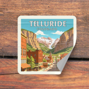 Vintage Telluride Colorado Square Sticker