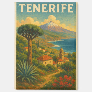Vintage Tenerife Canary Islands Landscape  Magnet