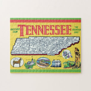 Vintage Tennessee Map Jigsaw Puzzle