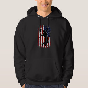 Vintage Tennis 4th of July USA American Flag Boys  Hoodie