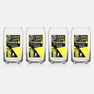 Vintage Tennis Lemonade Can Glass