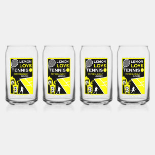 Vintage Tennis Lemonade Can Glass