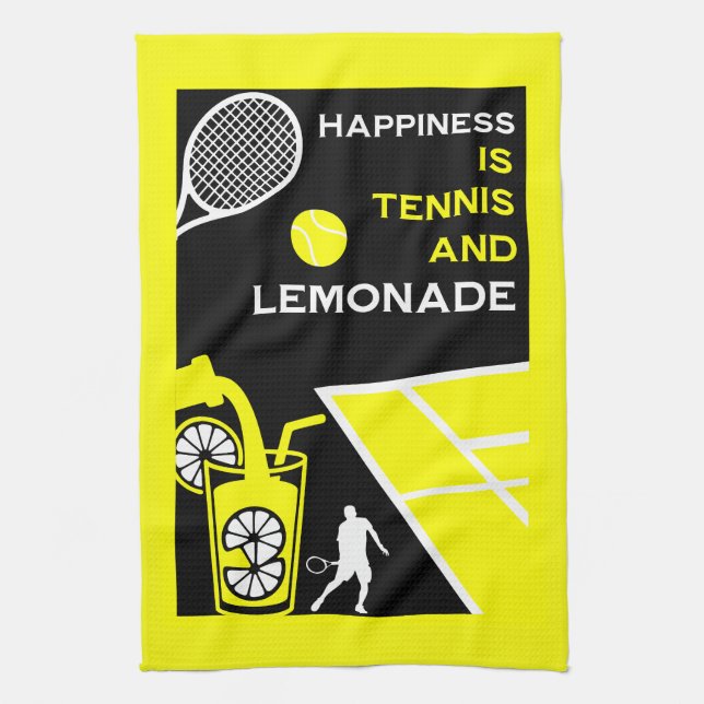 Vintage Tennis Lemonade Tea Towel (Vertical)