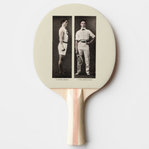 Vintage Tennis Player Athlete Pro Ping Pong Paddle