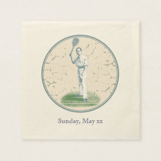 Vintage Tennis Player Napkin