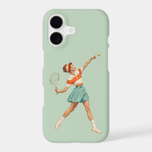 Vintage Tennis Serve Illustration