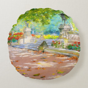 Vintage Terrace, Prospect Park (1887) drawing Round Cushion