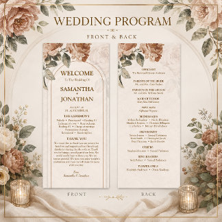 Vintage Terracotta Floral Wedding | Programme