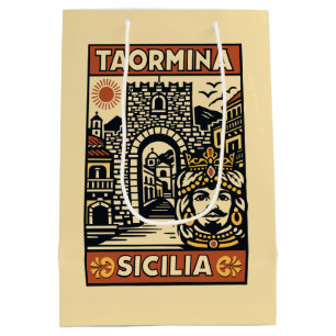 Vintage Terracotta Taormina Sicily Moor Head Medium Gift Bag